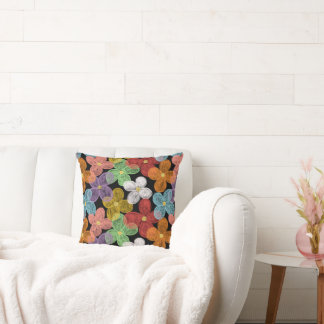 Chalk Daisies Throw Pillow