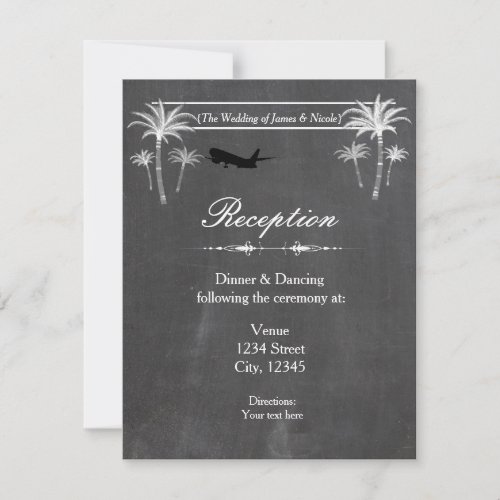 Chalk Destination Travel Wedding Reception Card