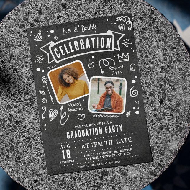Chalk Doodle Photo Joint Grad Invitation 2026 (Creator Uploaded)