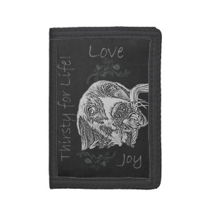 Chalk Drawing of Dog Drinking on Wallet