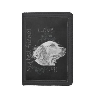 Chalk Drawing of Golden Retriever on Wallet