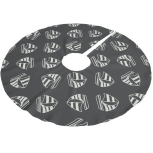 Chalk Drawn Sailboat Pattern Brushed Polyester Tree Skirt