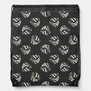 Chalk Drawn Sailboat Pattern Drawstring Bag