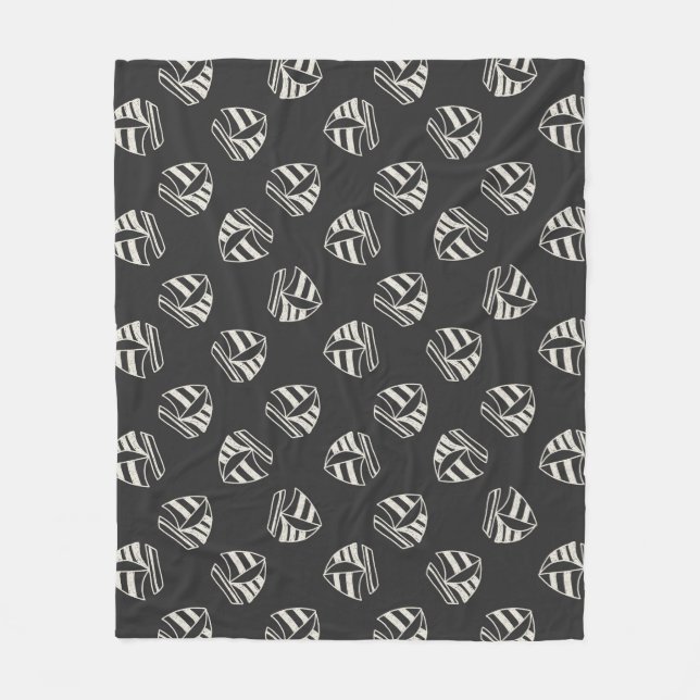 Chalk Drawn Sailboat Pattern Fleece Blanket (Front)