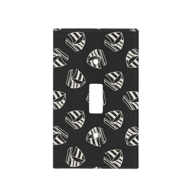 Chalk Drawn Sailboat Pattern Light Switch Cover (Front)
