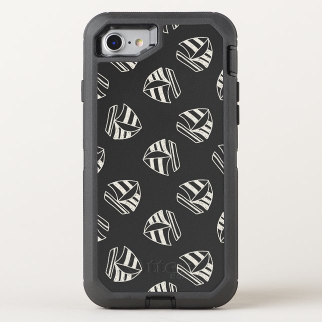 Chalk Drawn Sailboat Pattern Otterbox iPhone Case (Back)