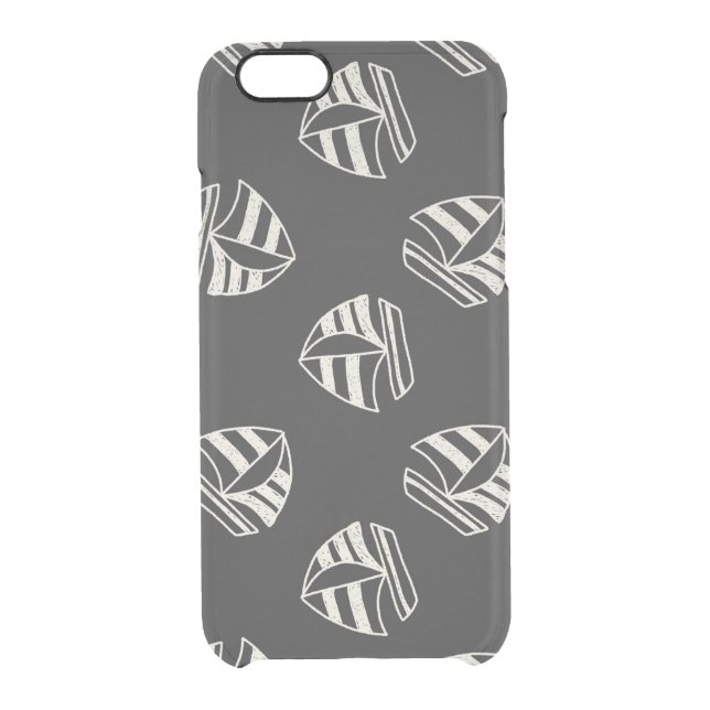 Chalk Drawn Sailboat Pattern Uncommon iPhone Case (Back)
