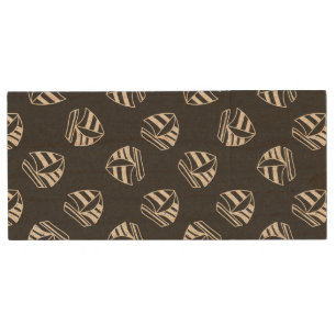 Chalk Drawn Sailboat Pattern Wood Flash Drive