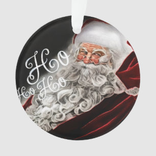 Chalk Drawn Santa Ho Ho Ho Holiday Ornament