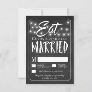 Chalk Eat Drink & Be Married Wedding RSVP Cards