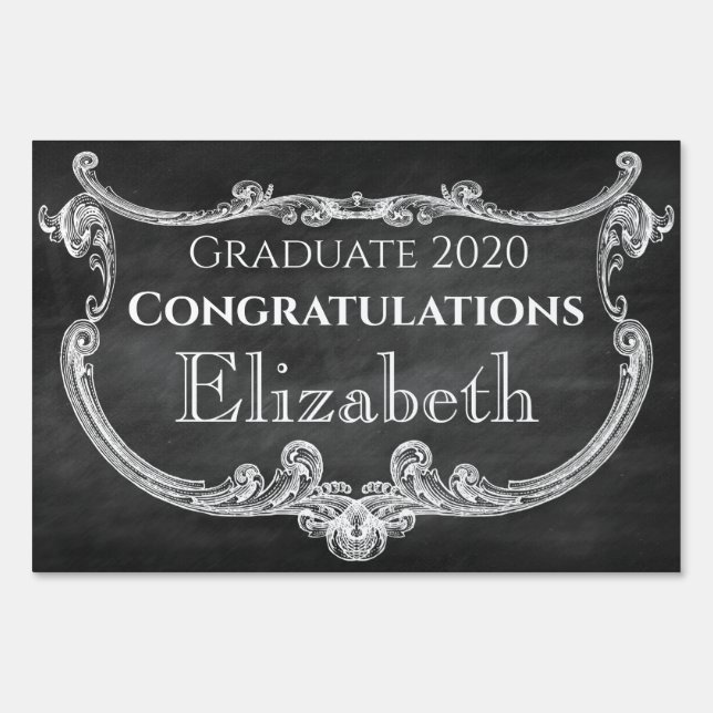 Chalk Elegant Congratualtions Graduate Sign (Front)