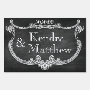 Chalk Elegant Wedding Party Sign