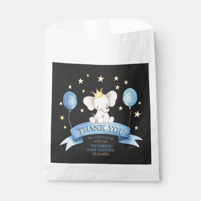 chalk elephant STARS BALLOONS Favor Bag (Front)