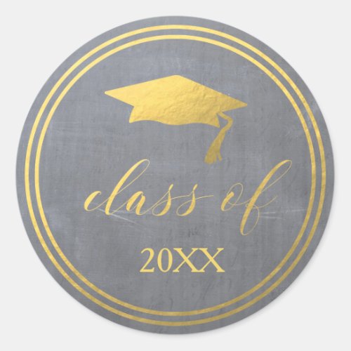 Chalk  Faux Gold Foil  Graduation Envelope Seal