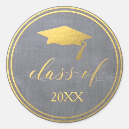 Chalk & Faux Gold Foil Graduation Envelope Seal