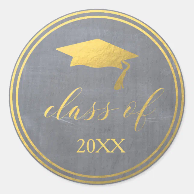 Chalk &amp; Faux Gold Foil | Graduation Envelope Seal | Zazzle