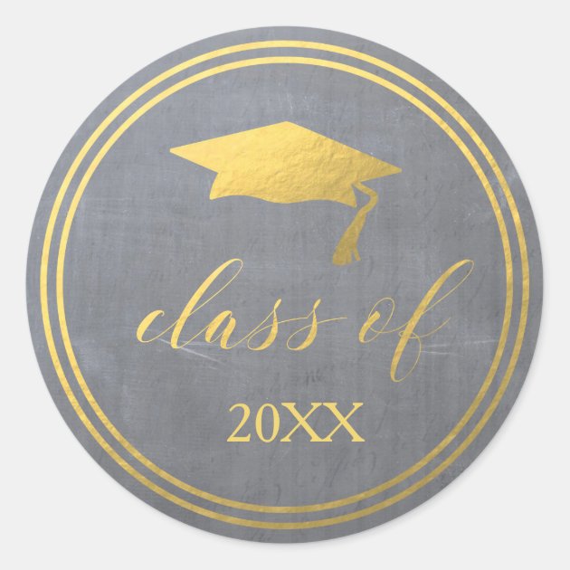 Chalk & Faux Gold Foil | Graduation Envelope Seal