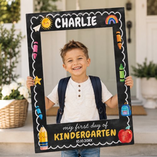 Chalk First Day of Kindergarten Back to School Selfie Frame
