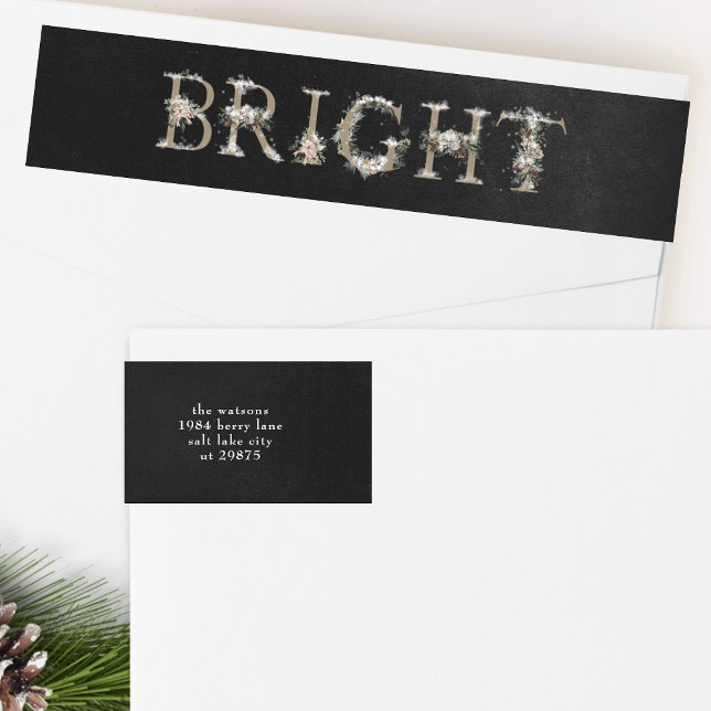 Chalk Floral Alphabet BRIGHT return address label (Creator Uploaded)