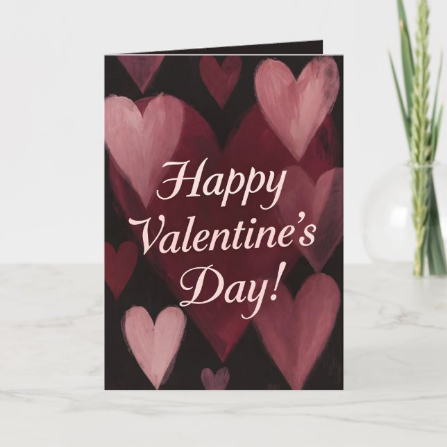 Chalk Full Of Hearts Valentine's Day Holiday Card (Front)