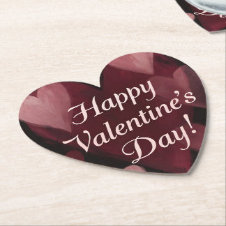 Chalk Full Of Hearts Valentine's Day Holiday Card Paper Coaster