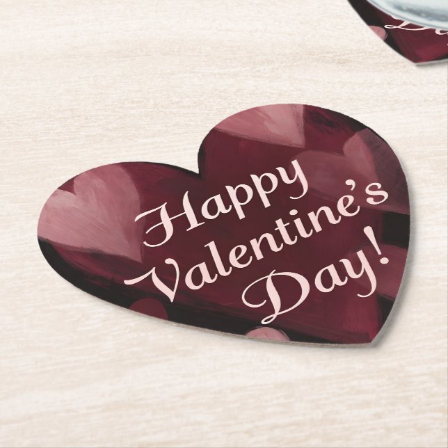 Chalk Full Of Hearts Valentine's Day Holiday Card Paper Coaster (Angled)