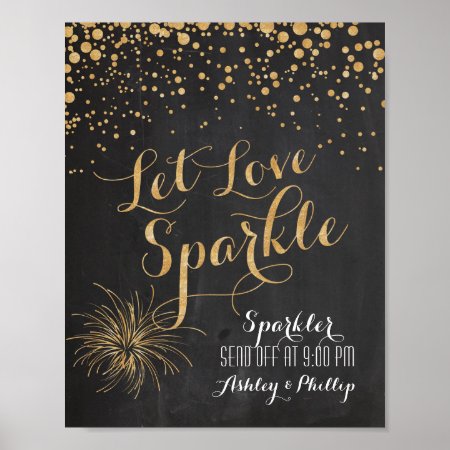 Chalk Glitter Let Love Sparkle, Sparkler Send Off Poster