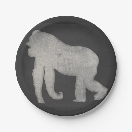 Chalk Gorilla Paper Plate