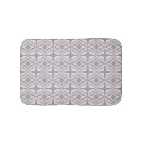 Chalk Gray Lavender Octagon Star Geometric Design Bath Mat