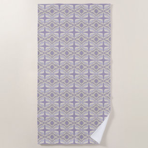 Chalk Gray Lavender Octagon Star Geometric Design Beach Towel