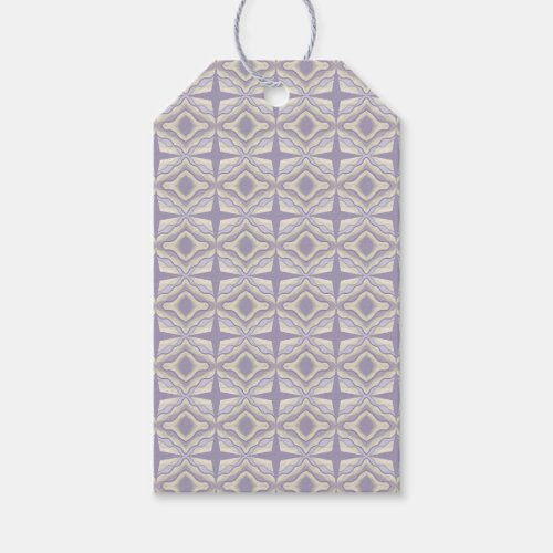 Chalk Gray Lavender Octagon Star Geometric Design Gift Tags