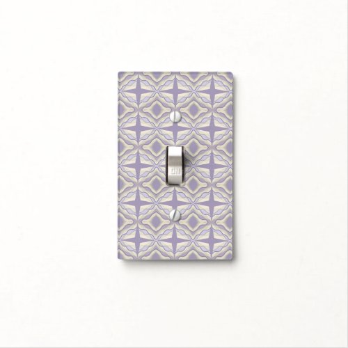 Chalk Gray Lavender Octagon Star Geometric Design Light Switch Cover