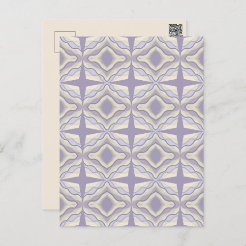 Chalk Gray Lavender Octagon Star Geometric Design Postcard