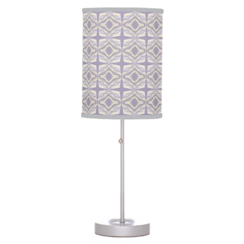 Chalk Gray Lavender Octagon Star Geometric Design Table Lamp