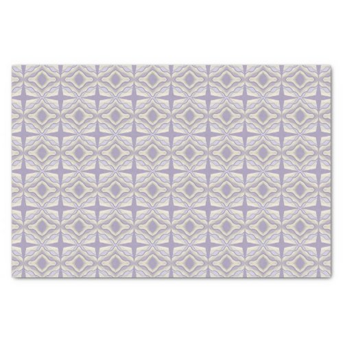 Chalk Gray Lavender Octagon Star Geometric Design Tissue Paper