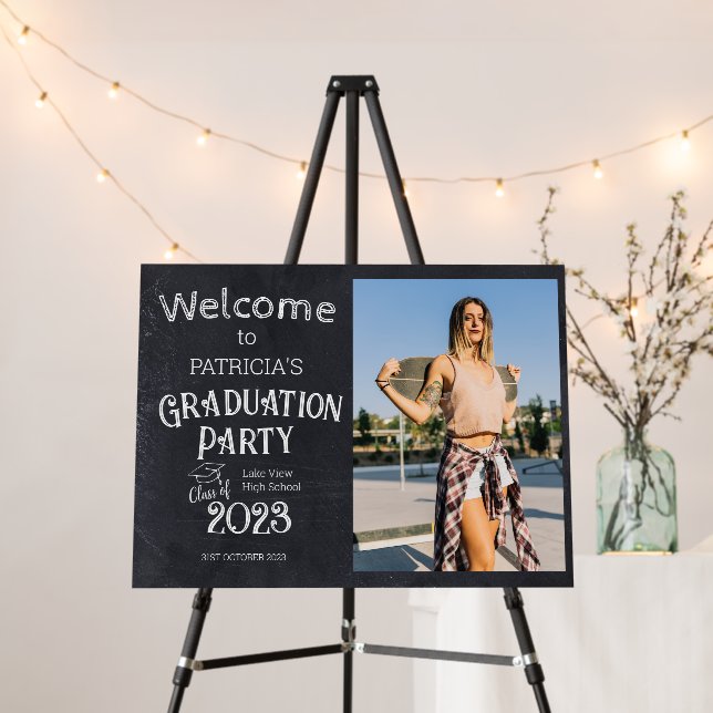 Chalk High School Photo Grad Party Welcome Sign (In Situ (Stand))