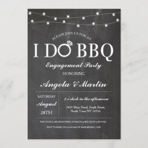 Chalk I DO BBQ Engagement Couples Shower Invite