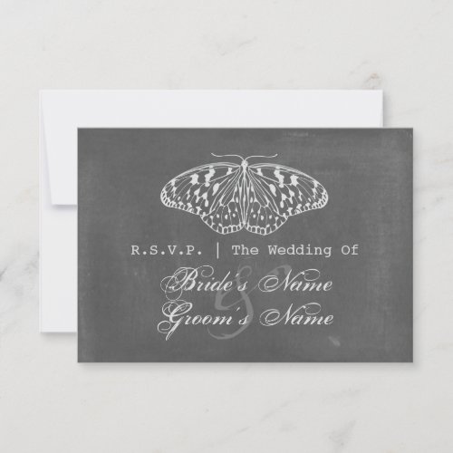 Chalk Inspired Butterfly Wedding RSVP