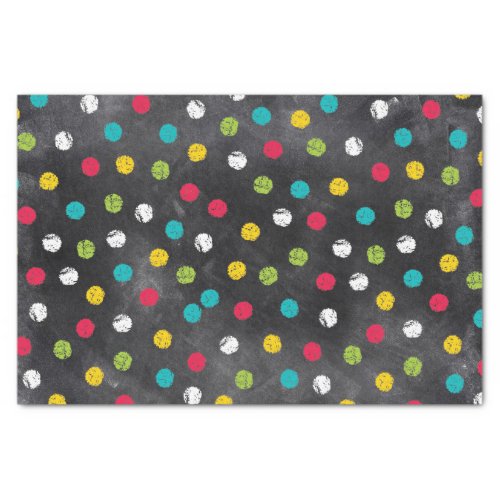 Chalk It Up Rainbow Polka Dots â Chalkboard Print Tissue Paper
