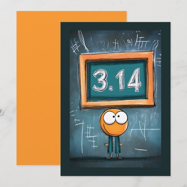 Chalk It Up to Pi: 3.14 Geek Mode Activated Invitation (Front/Back)