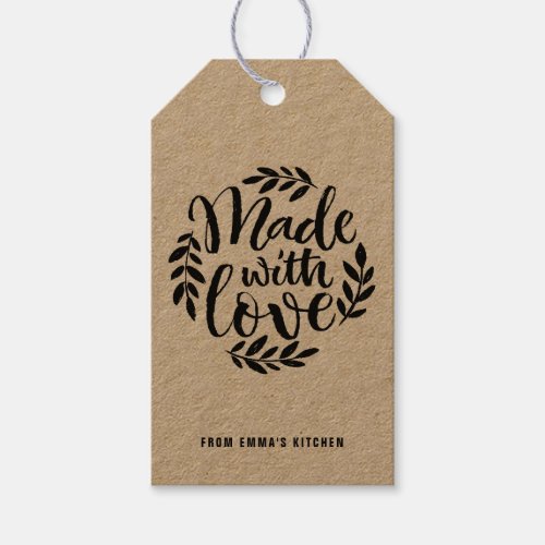 Chalk Lettering Made With Love Kraft Paper Gift Tags