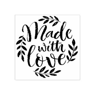 Chalk Lettering Made With Love Rubber Stamp