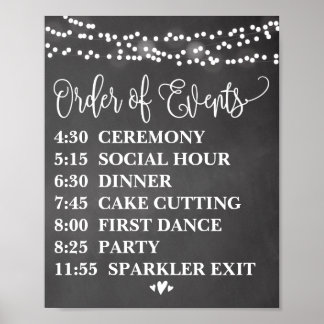 Chalk Lights Order of Events Poster