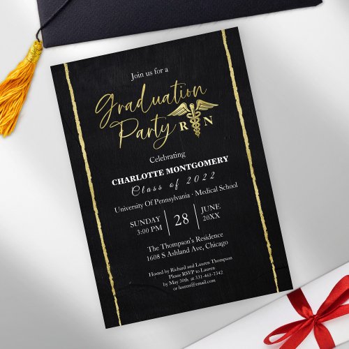 Chalk Medical Nursing School Graduation Party Invitation