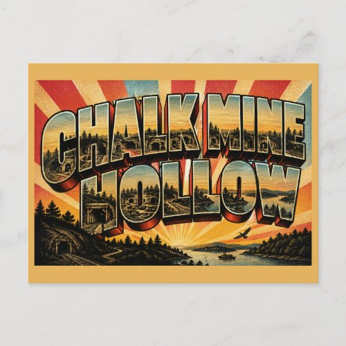 Chalk Mine Hollow MS Vintage Travel Art Postcard