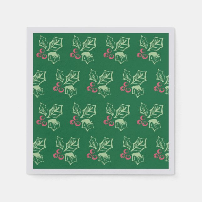 Chalk Mistletoe Pattern Napkins (Front)