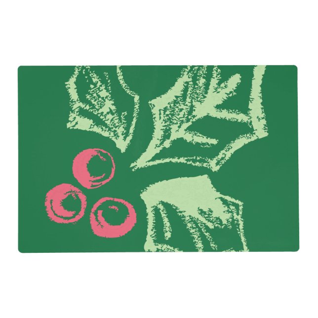 Chalk Mistletoe Pattern Placemat (Front)