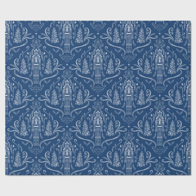 Chalk nutcracker doodle Christmas  Wrapping Paper (Seam)