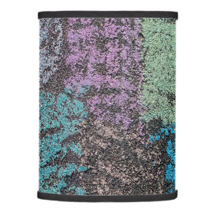 Chalk on the sidewalk art in  yellow white purple  lamp shade