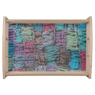 Chalk on the sidewalk serving tray